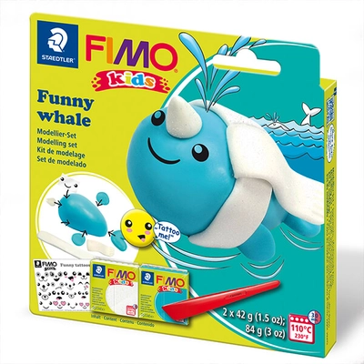 FIMO Kids süthető gyurma készlet, 2x42 g - Funny whale, vicces bálna