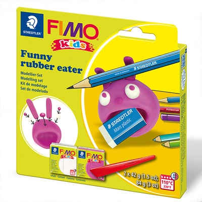 FIMO Kids süthető gyurma készlet, 2x42 g - Funny rubber eater, vicces radírevő