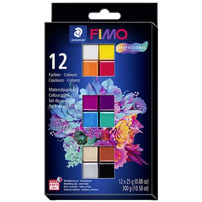FIMO Professional Colour Pack süthető gyurma készlet, 12x25 g - Basic Colours