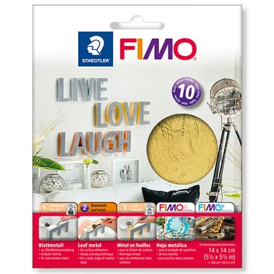 FIMO füstfólia, 14x14 cm - arany színű, 10 lap