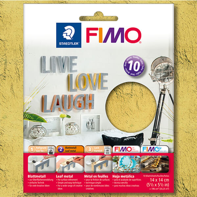 FIMO metállap aranyfüst, 14x14 cm - arany, 10 lap