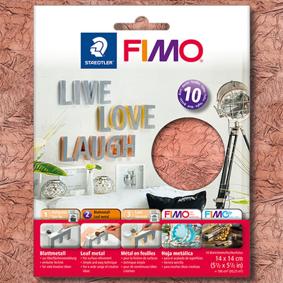 FIMO metállap aranyfüst, 14x14 cm - réz, 10 lap