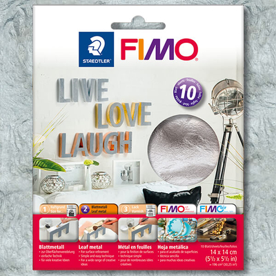 FIMO metállap aranyfüst, 14x14 cm - ezüst, 10 lap