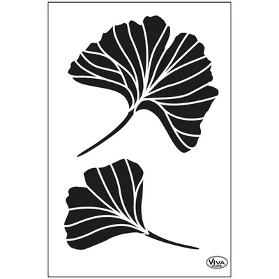 Stencil, 21x29,7 cm - Páfrányfenyő levelek, ginko