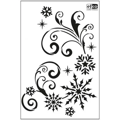 Stencil, 21x30 cm - Hópelyhek és ornamentika