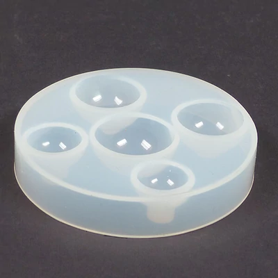 Szilikon öntő- és nyomóforma műgyantához, Fimo-hoz - félgömbök, 5 db, 5 méret