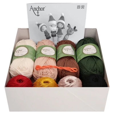 Horgolókészlet, Anchor Creativa Amigurumi figura - Karácsonyi ujjbábok