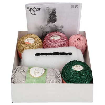 Horgolókészlet, Anchor Creativa Amigurumi figura - Karácsonyi egerek