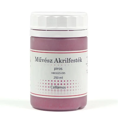 Művész akrilfesték, 250 ml - csillámos, 95, piros