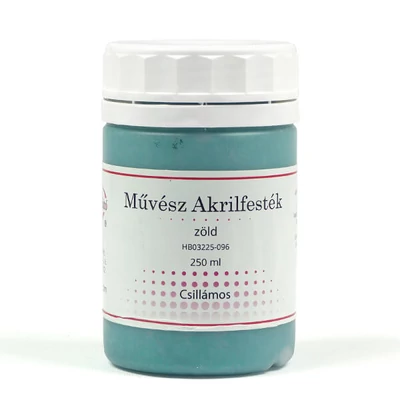 Művész akrilfesték, 250 ml - csillámos, 96, zöld