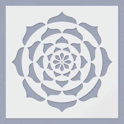 Stencil, 24,5x24,5 cm - Mandala, lótusz