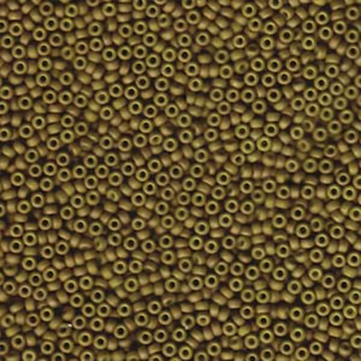 Miyuki japán üveggyöngy, kásagyöngy 11/0 - Matte Opaque Golden Olive Luster
