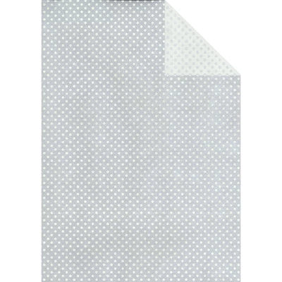 Tassotti decoupage papír - kétoldalas pöttyös, ezüst-fehér
