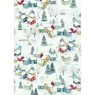 Tassotti decoupage papír - akvarell téli táj