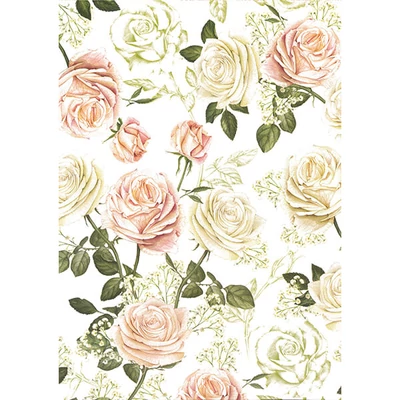 Tassotti decoupage papír - rózsaszín rózsák