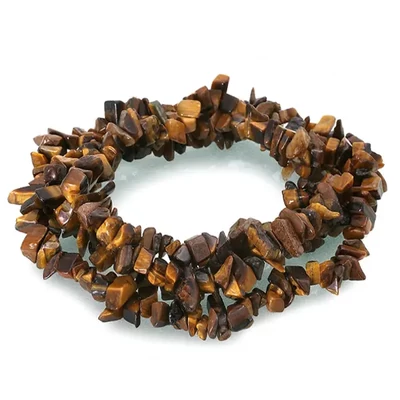 Ásványgyöngy chips - Tigrisszem, 8-12 mm, 1 szál