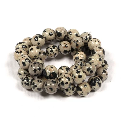 Ásványgyöngy - Jáspis, dalmata, 8 mm, 1 szál
