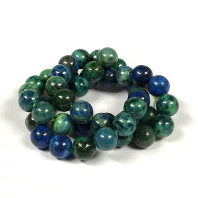 Azúr malachit 8 mm-es ásványgyöngyök 37 cm-es szálon