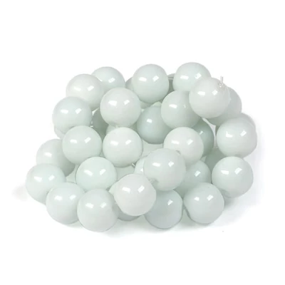 Ásványgyöngy - fehér hópehely obszidián, 10 mm, 37 cm