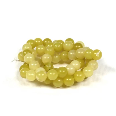 Ásványgyöngy - Szerpentin jáde, új, 6 mm, 1 szál