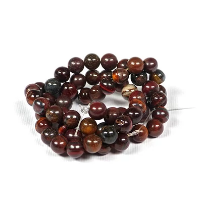 Ásványgyöngy - Vörös tigrisszem, 6 mm, 1 szál