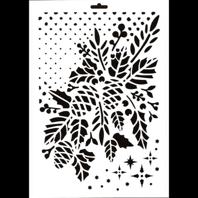 Stencil, Cadence, 21x30 cm - téli ajtódísz