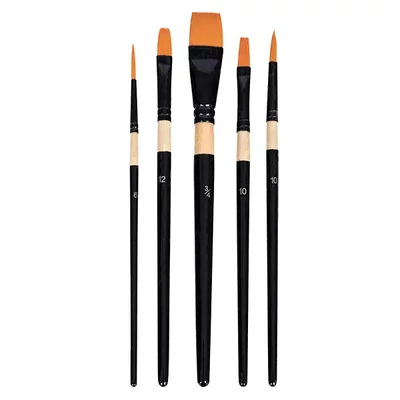 Ecsetkészlet, szintetikus - vegyes, 5 db