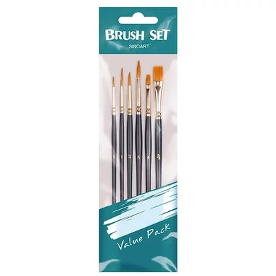 Ecsetkészlet, szintetikus - vegyes, 6 db