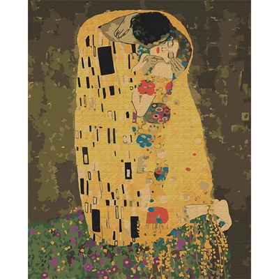 Számozott kifestő készlet, feszített vásznon, 40x50 cm - Gustav Klimt: A csók