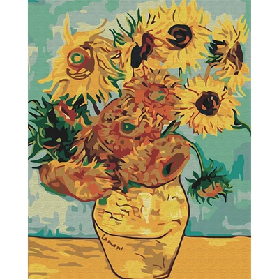 Számozott kifestő készlet, feszített vásznon, 40x50 cm - Van Gogh: Napraforgók