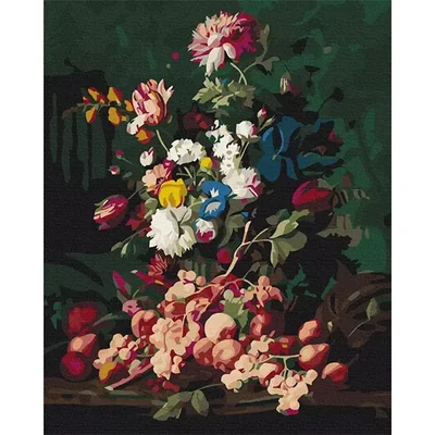 Számozott kifestő készlet, feszített vásznon, 40x50 cm - Nyári csendélet