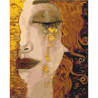 Számozott kifestő készlet, feszített vásznon, 40x50 cm - Anne-Marie Zilberman: Arany könnyek