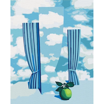 Számozott kifestő készlet, feszített vásznon, 40x50 cm - Rene Magritte: Az ég