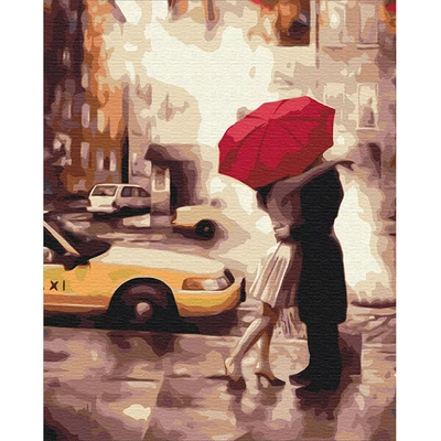 Számozott kifestő készlet, feszített vásznon, 40x50 cm - Szerelem New Yorkban