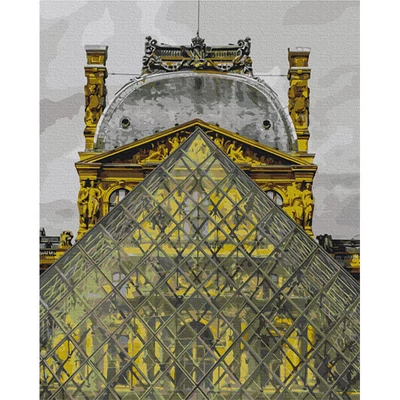 Számozott kifestő készlet, feszített vásznon, 40x50 cm - Louvre Pyramid