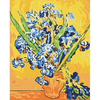 Számozott kifestő készlet, feszített vásznon, 40x50 cm - Van Gogh: Íriszek vázában