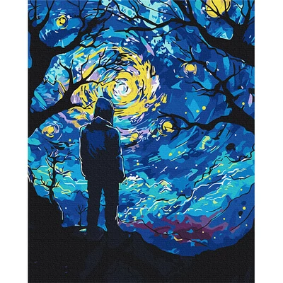 Számozott kifestő készlet, feszített vásznon, 40x50 cm - Esti inspiráció