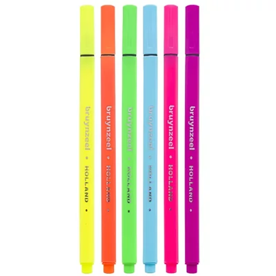 Bruynzeel Fineliner tűfilc készlet - 6 db, neon színek