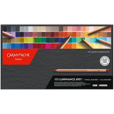 Caran d&#039;Ache Luminance 6901 színesceruza készlet - 100 szín, 102 db + kiegészítők