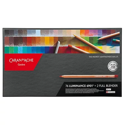 Caran d'Ache Luminance 6901 színesceruza készlet - 76 szín, 78 db + 2 db Full Blender