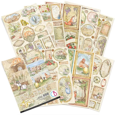 Ciao Bella scrapbook papírkészlet, A4, 9 ív - Ezópusz állatmeséi Creative Pad