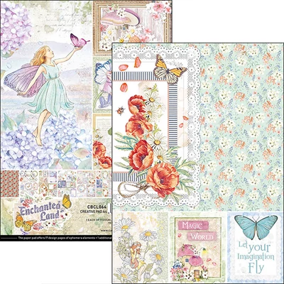 Ciao Bella scrapbook papírkészlet, A4, 9 ív - Elvarázsolt föld Creative Pad