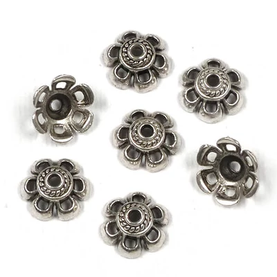 Charm fémdísz, 7 db - gyöngykupak 6 ágú, 10 mm
