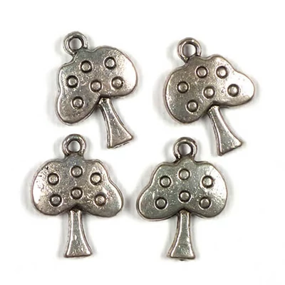 Charm fémdísz, 4 db - almafa, 3D