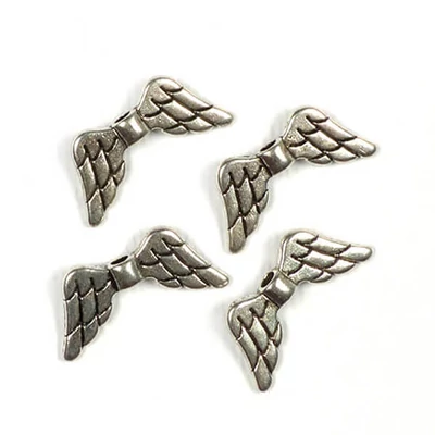 Charm fémdísz, 4 db - angyalszárny, 3D
