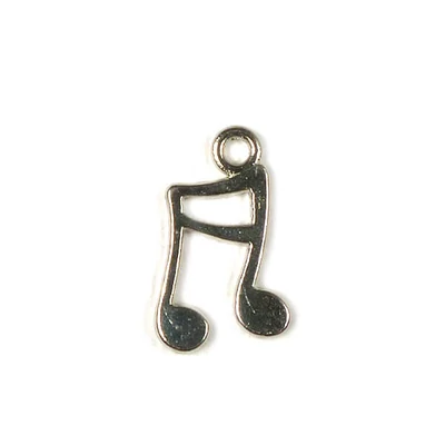 Charm fémdísz, 4 db - hangjegy, 3D