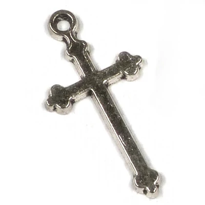 Charm fémdísz, 4 db - kereszt