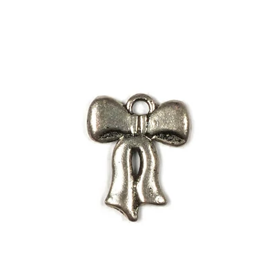 Charm fémdísz, 4 db - hosszú masni, 3D