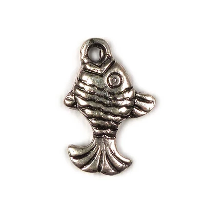 Charm fémdísz, 4 db - ponty, 3D