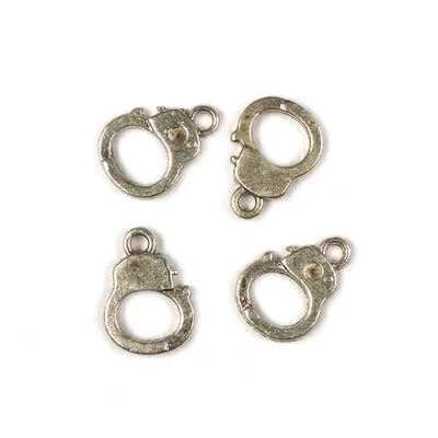 Charm fémdísz, 4 db - bilincs, 3D